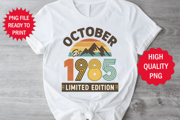 1985 Birthday Vintage Design Clipart Png