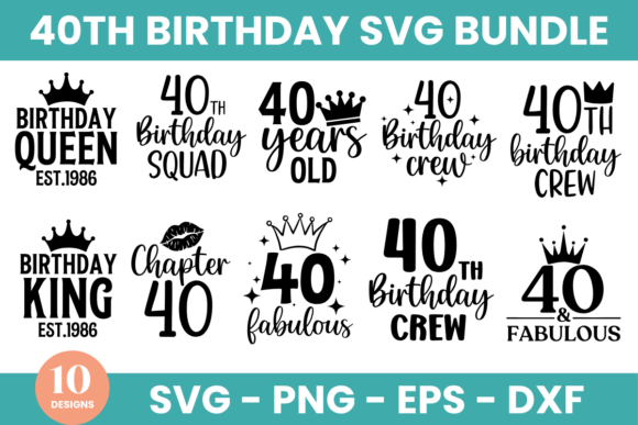 40th Birthday SVG Bundle