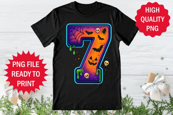 7 Years Old Boy Halloween Style Birthday Graphics
