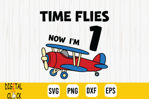 Airplane Birthday Time Flies Now I m 1