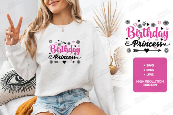 Birthday Princess Cute Party Typography