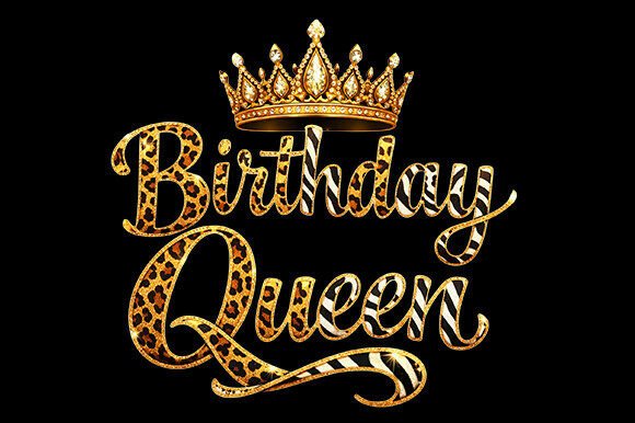 Birthday Queen PNG Leopard Crown Art