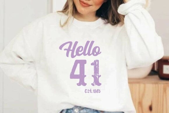 Hello 41 Est.1985 SVG PNG Birthday Shirt Graphics
