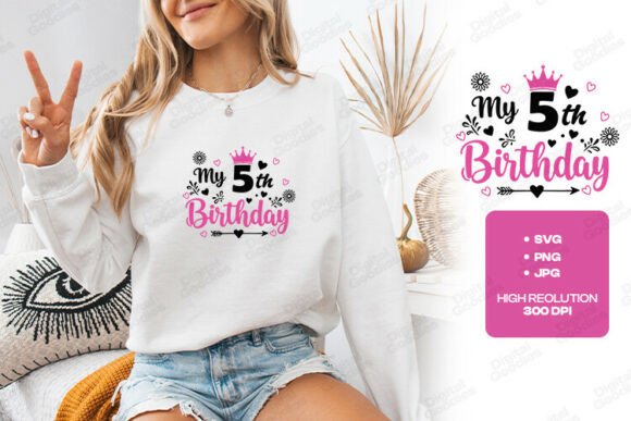 My 5th Birthday Princess Party Design Graphics