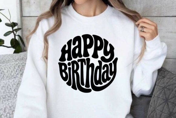Retro Happy Birthday SVG T-shirt Design
