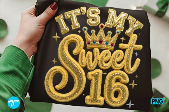 Sweet 16 Birthday Faux Yarn Sublimation: Graphics for T-Shirt Designs